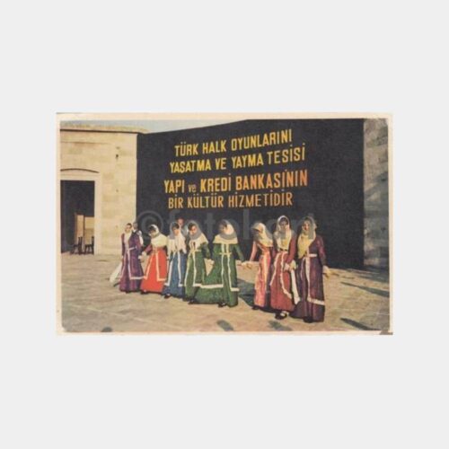 1968 Erzurum Folklor Yapı Kredi Bankası Kartpostal