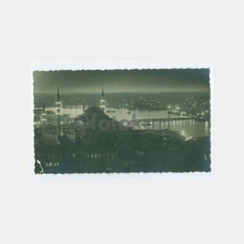 1940 Süleymaniye Haliç Gece Görünüş Kartpostal