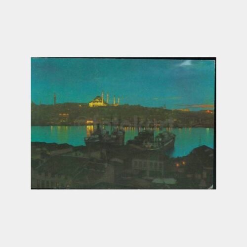 1969 Haliç Süleymaniye Gece Görünüş Kartpostal