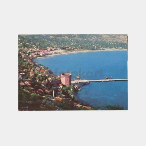 Alanya Kale-Kızıl Kule ve Liman Görünüş Kartpostal
