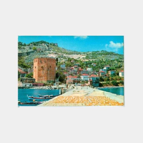 1970 Alanya Kalesi Posta Damgalı Kartpostal
