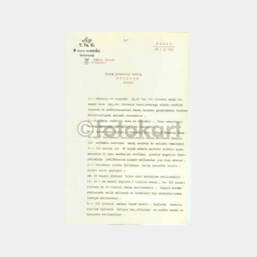 1931 T.Tayyare Cemiyeti Kozan Şb Konulu Yazı