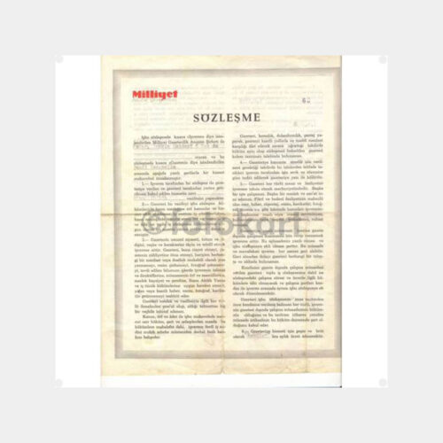 1964 Milliyet Gazetesi - Gazeteci Sözleşme Belgesi