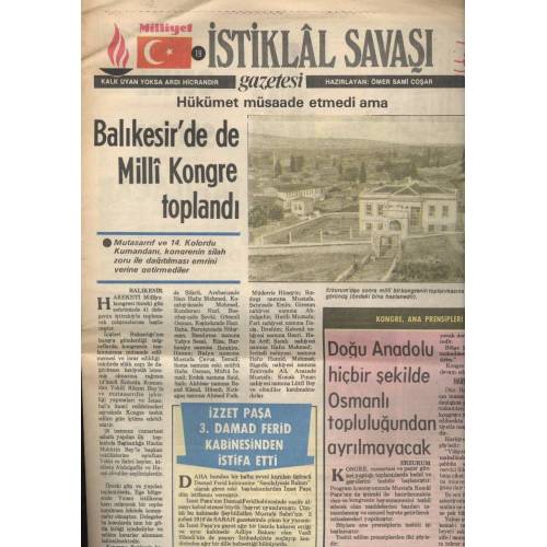 Milliyet - İstiklal Savaşı Gazetesi 28.07.1919