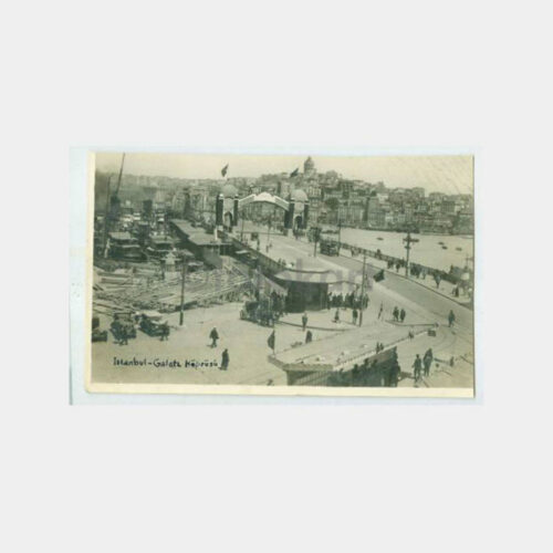 1923 Galata Köprüsü Görünüş Kartpostal