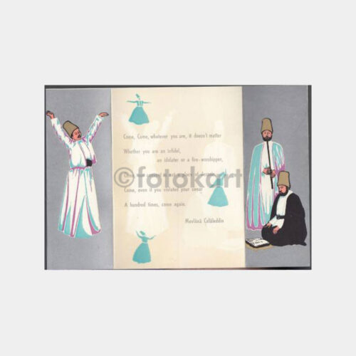 1962 Konya Mevlana -Bengi- Yurtdışı Tebrik Kartı