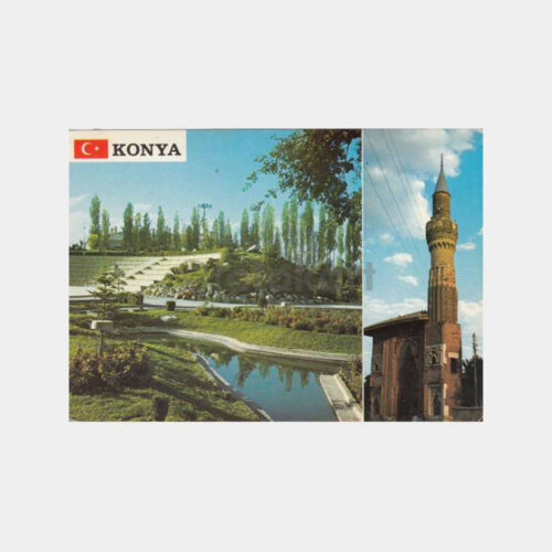 1975 Konya Fuarı ve Sahipata Camii Görünüş Kartpostal