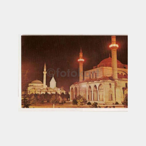 Konya Mevlana Gece Görünüş Kartpostal