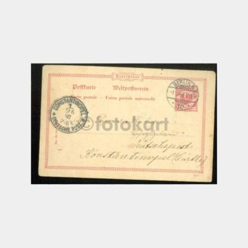 1897 Berlin ve İstanbul Damgalı Alman Posta Kart