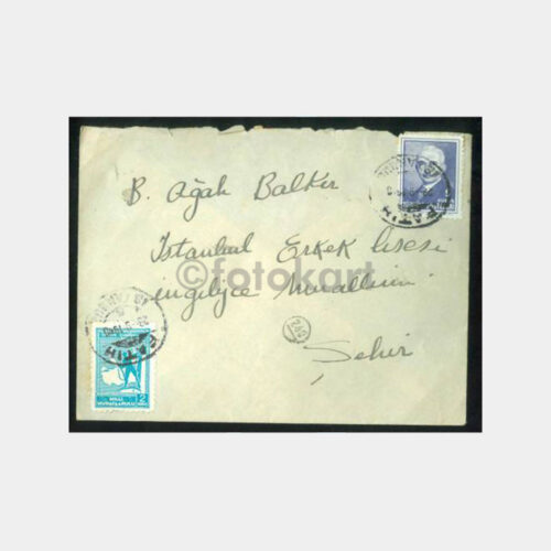 1940 İstanbul Fatih Posta Damgası Zarf