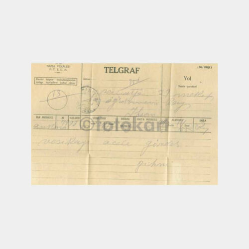 1939 Samatya Posta Damgalı Telgraf