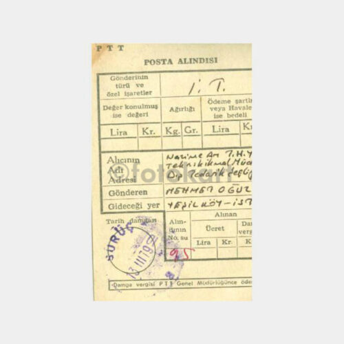 1979 PTT Suruç Posta Damgalı 3 Adet Alındı Kağıdı - Görsel 3