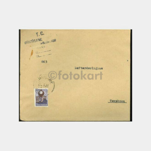1953 Gümüşhane Posta Damgalı Resmi Zarf