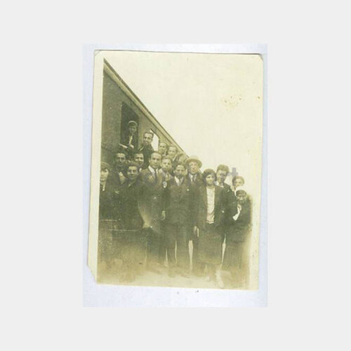 1940 Konya Tren Vagon Önünde Grup Fotoğraf