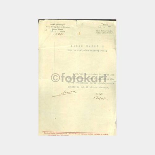 1929 Nafia Vekili Recep Peker -Tren- Orjinal Yazısı - Görsel 3