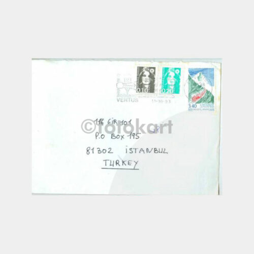 1993 Fransa Tren Konulu Pullu Zarf