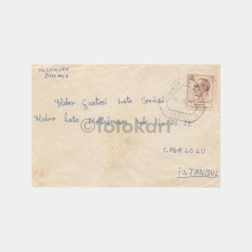1966 Alsancak-Ödemiş Ambulant Tren Damga Zarf