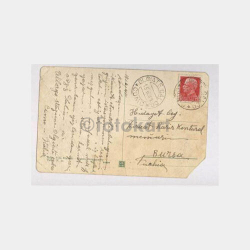 1931 Bursa Damgalı İtalya Tren İstasyon Kartı - Görsel 2