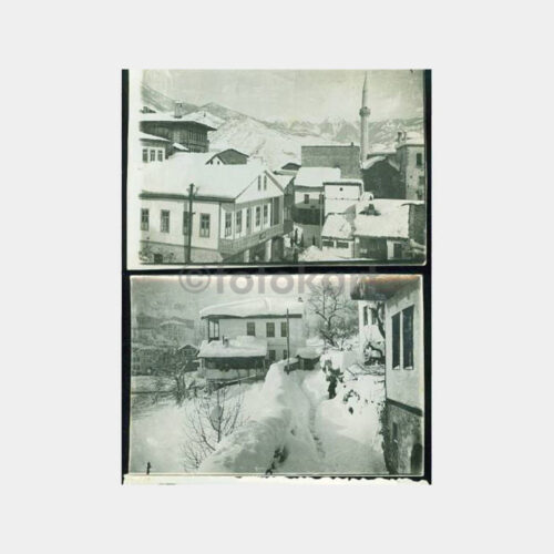 1930 Anadolu Şehir Kış Manzarası 2 Adet Fotoğraf