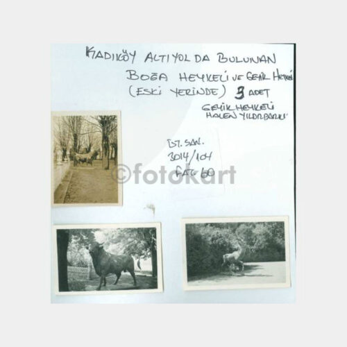 1940 İstanbul Boğa ve Geyik Heykeli Fotoğraf