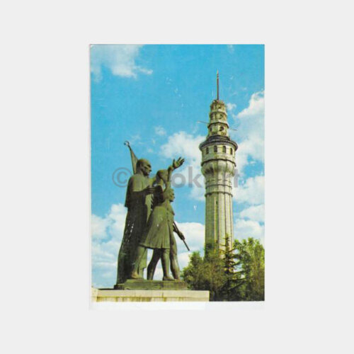 1975 İstanbul Beyazıt Kulesi Ata Heykeli Görünüş Kartpostal