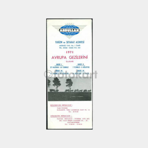 1971 İzmir - Abdullah Seyahat Turizm Acenta Program