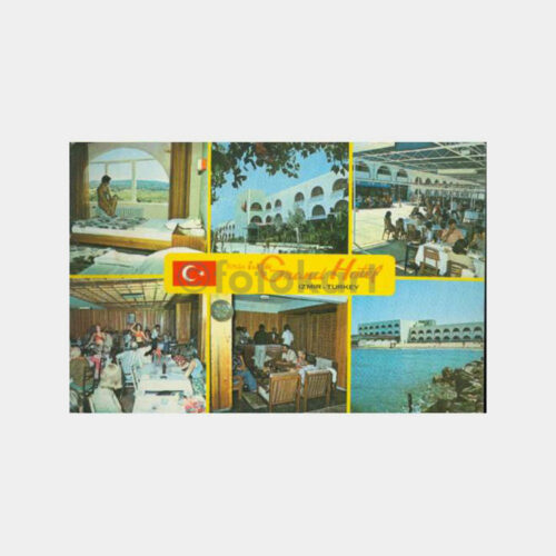1977 İzmir Urla Grand Hotel Görünüş Kartpostal
