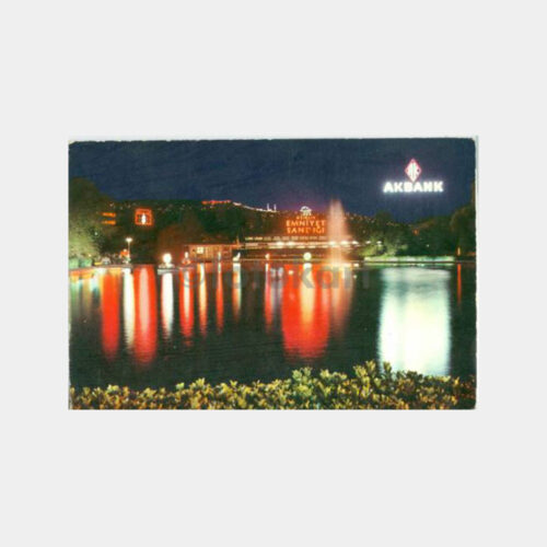 1980 İzmir Fuarı Gece Görünüş Kartpostal