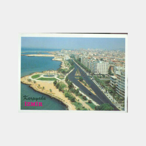 1990 İzmir Karşıyaka Meydanı Görünüş Kartpostal