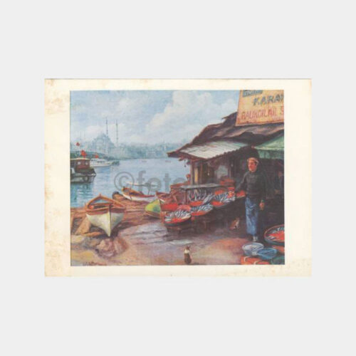 Hüseyin Cahit Derman - Karaköy Balıkçı Tebrik Kartı