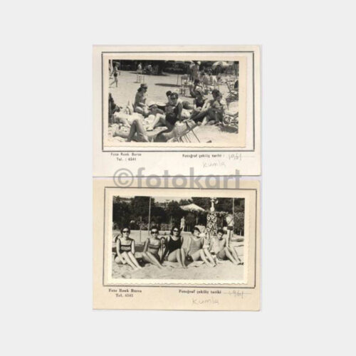 1961 Gemlik Kumla Plaj Görünüş 3 Adet Fotoğraf - Görsel 2