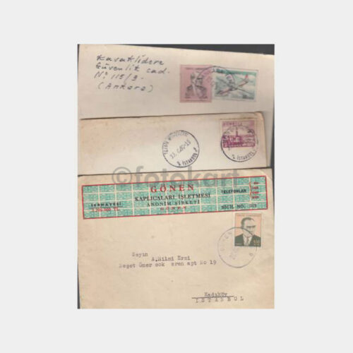 1960 Türk Posta Damgalı 15 Adet Zarf - Görsel 3