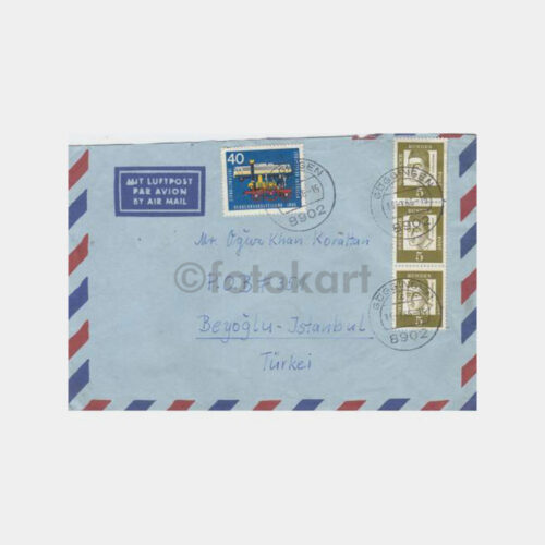 1966 Almanya -Pullu Damgalı- Uçak Zarfı