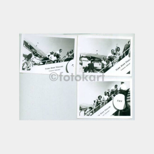 1950 Türk Hava Yolları Uçak Yolcular 3 Adet Fotoğraf
