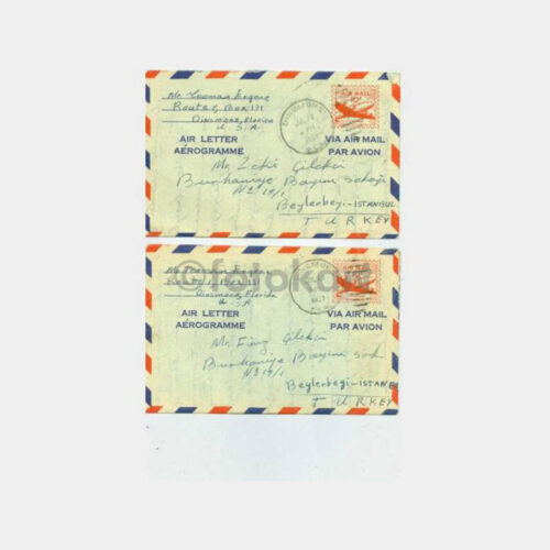 1957 ABD -Aerogramme- 2 Adet Uçak Mektubu