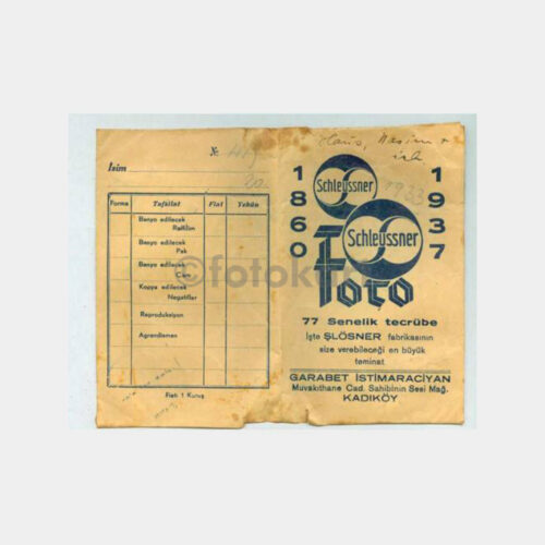 1937 Foto Şlösner - Foto Saklama Zarfı