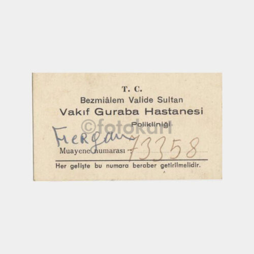 1970 Guraba Hastanesi Sıra Kartı