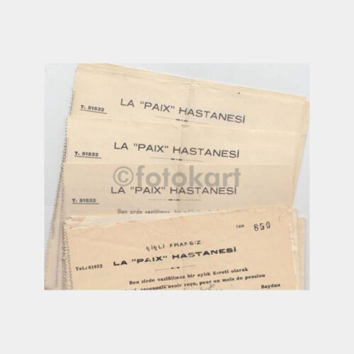 1944 La Paix Şişli Fransız Hastanesi 28 Adet Makbuz - Görsel 2