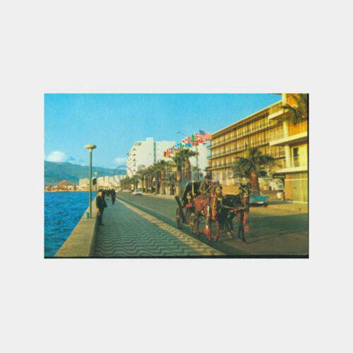 1974 İzmir Kordon Fayton Görünüş Kartpostal