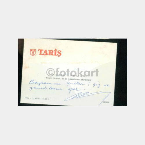 1963 İzmir TARİŞ Müdürü Nezihi Erman Kartvizit