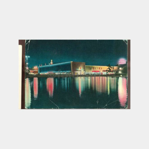 1968 İzmir Fuarı Gece Görünüş Kartpostal