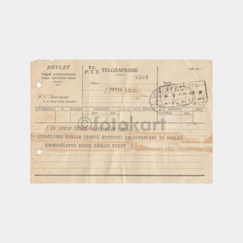 1933 İstanbul-İzmir Kablo Telegrafname