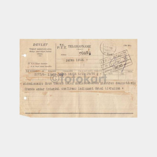 1933 İstanbul-İzmir Kablo Telegrafname