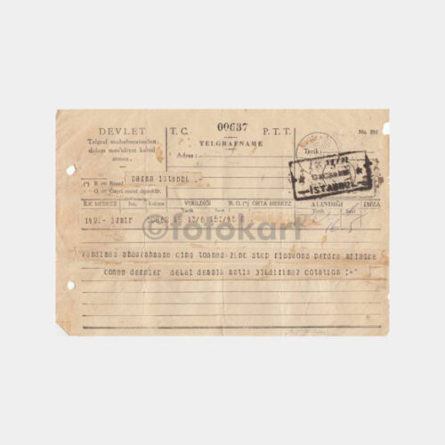 1933 İstanbul-İzmir Kablo Telegrafname