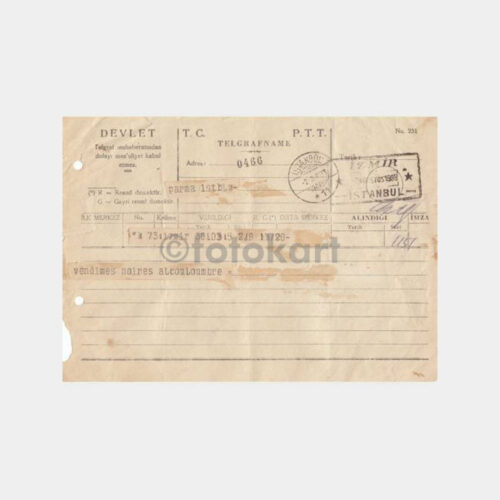 1933 İstanbul-İzmir Kablo Telegrafname