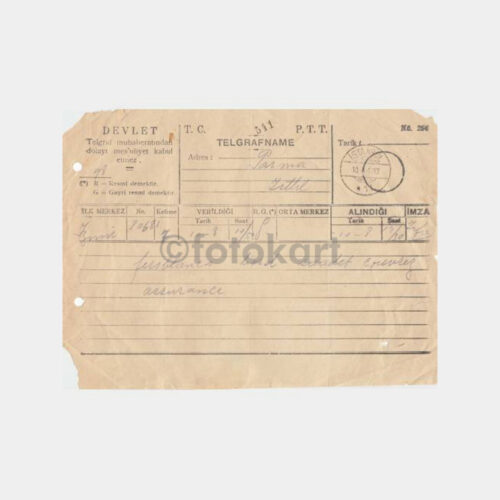 1933 İstanbul-İzmir Kablo Telegrafname