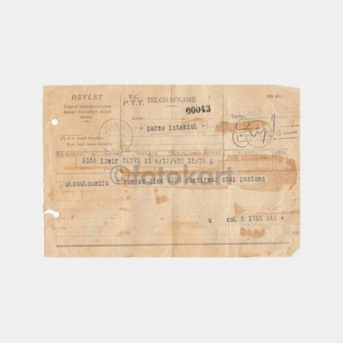 1933 İstanbul-İzmir Kablo Telegrafname