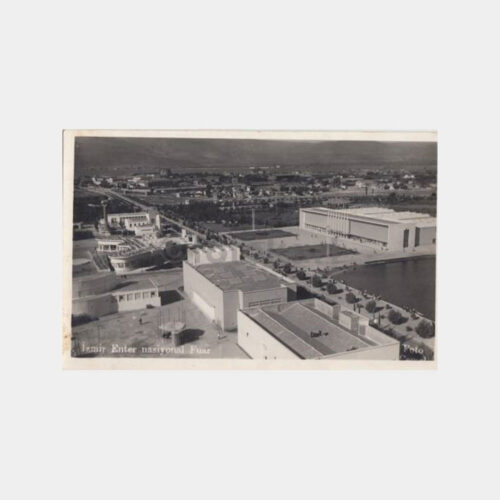 1940 İzmir Fuar Kültürpark Görünüş Kartpostal