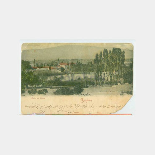 1908 İzmir Diana Banyoları - Damgalı Kartpostal