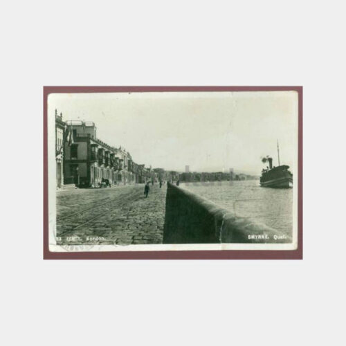 1935 İzmir Kordon Konulu -Emirgan Varışlı- Kartpostal